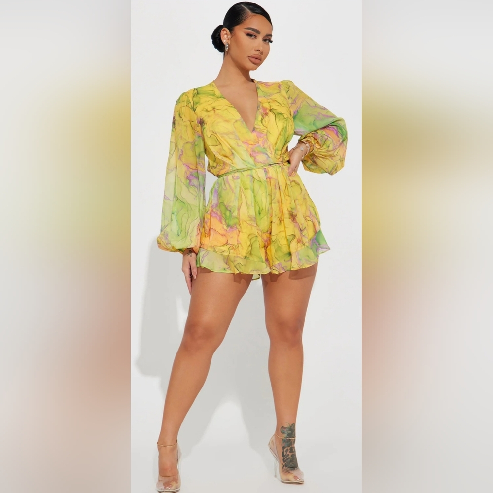 Elegant Yellow Floral Romper #KentuckyDerby